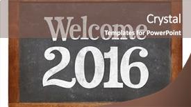  Presentation with new year - Slide deck featuring welcome 2016 - new year concept background and a violet colored foreground