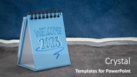  Presentation with desktop - Presentation enhanced with welcome-2023-handwriting background and a gray colored foreground