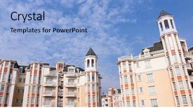  Presentation with china fmcg - Theme consisting of welcome address - row of new townhomes background and a light blue colored foreground