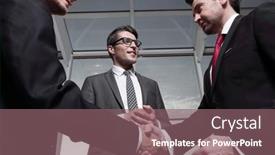  Presentation with welcome - Theme consisting of welcome-and-handshake-of-business background and a violet colored foreground