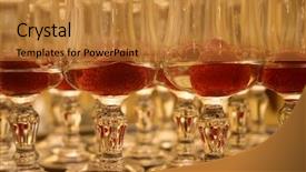  Presentation with liquor - Colorful presentation design enhanced with welcome assembly - strawberries in liquor - natural backdrop and a  colored foreground