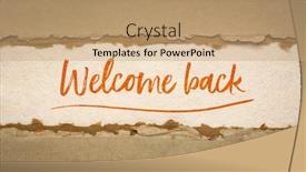  Presentation with welcome - Colorful slides enhanced with welcome-back-handwriting-on-na backdrop and a coral colored foreground