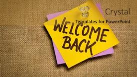  Presentation with welcome - Beautiful presentation featuring welcome-back-handwriting backdrop and a gold colored foreground