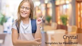  Presentation with young college student diagnosis of chlamydia - Cool new slides with welcome back school - young beautiful smart student girl backdrop and a coral colored foreground