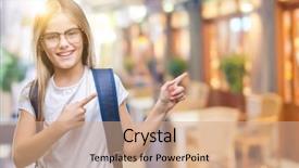  Presentation with young college student diagnosis of sti - PPT theme consisting of welcome back school - young beautiful smart student girl background and a coral colored foreground