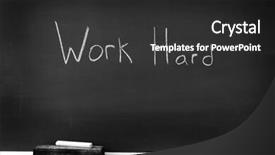  Presentation with hard work - Colorful presentation theme enhanced with welcome back school teachers - chalkboard with chalk eraser marks backdrop and a  colored foreground
