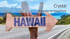  Presentation with tiki - PPT theme enhanced with tiki - hawaii sign with a road background and a light blue colored foreground