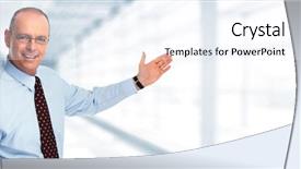  Presentation with welcome - Theme enhanced with welcome education - inviting businessman background and a sky blue colored foreground