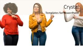  Presentation with big group people - Beautiful presentation design featuring welcome black - group of cool people woman backdrop and a lemonade colored foreground