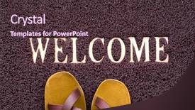 Presentation with carpet - PPT layouts featuring welcome carpet with beach shales background and a tawny brown colored foreground