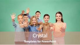  Presentation with friendship school - PPT theme having welcome class - childhood education friendship gesture background and a  colored foreground