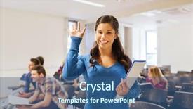  Presentation with teamwork school - Slides enhanced with closeup of dead sea crystal salt in israel background and a light gray colored foreground.