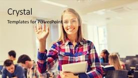  Presentation with high school students - PPT layouts with welcome class - education high school gesture background and a lemonade colored foreground