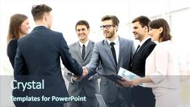  Presentation with partners - Slides consisting of welcome company - image of business partners handshaking background and a tawny brown colored foreground