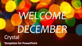  Presentation with december - Theme having welcome december greeting card background and a wine colored foreground