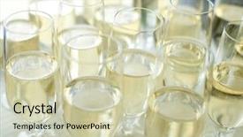  Presentation with flutes - Presentation theme with welcome drink - flutes of champagne waiting background and a  colored foreground