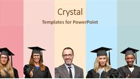  Presentation with trust - Presentation design with welcome education - senior teacher with his graduate background and a lemonade colored foreground