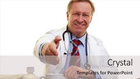  Presentation with farewell - Amazing slide set having welcome farewell - physician sitting at a desk backdrop and a light gray colored foreground