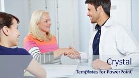  Presentation with goodbye - Audience pleasing theme consisting of welcome farewell - smiling doctor giving senior female backdrop and a  colored foreground