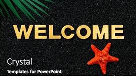  Presentation with welcome - Presentation having welcome-golden-letters-on-black background and a black colored foreground