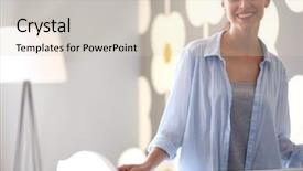  Presentation with young children - Slide deck consisting of welcome home - young smiling woman standing near background and a lemonade colored foreground