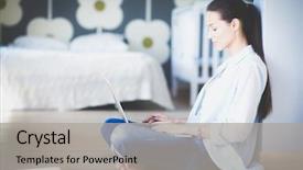  Presentation with veterans mom children - Audience pleasing PPT theme consisting of welcome home - young woman sitting backdrop and a light gray colored foreground