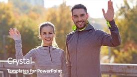  Presentation with friendship - PPT layouts enhanced with welcome hug - fitness sport friendship and lifestyle background and a gray colored foreground