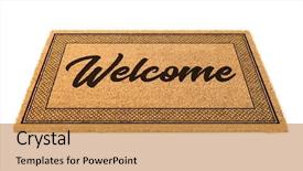 Presentation with welcome - Presentation theme enhanced with welcome mat isolated background and a gold colored foreground