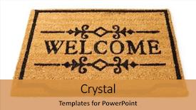  Presentation with welcome - Amazing PPT layouts having welcome mat backdrop and a gold colored foreground