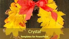  Presentation with thanksgiving - Audience pleasing slide set consisting of welcome november - beautiful thanksgiving wreath on wooden backdrop and a tawny brown colored foreground