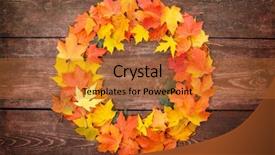  Presentation with autumn leaves - Theme with welcome november - wreath of autumn leaves background and a  colored foreground