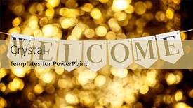  Presentation with birthday celebration - Presentation having welcome-party-banner-bunting background and a yellow colored foreground