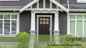  Presentation with luxury house - PPT theme having welcome ppts - nice entrance of a luxury background and a seafoam green colored foreground