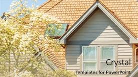  Presentation with house window - Presentation theme featuring welcome ppts - top of the house background and a coral colored foreground