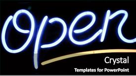  Presentation with blue neon - Slides featuring welcome sign - neon shining signboard with word background and a black colored foreground