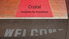  Presentation with welcome - Slide deck consisting of welcome sign on a hotel background and a red colored foreground
