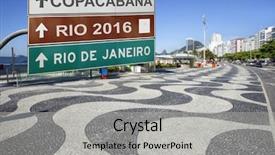  Presentation with welcome design - Colorful presentation design enhanced with welcome sign to rio de backdrop and a  colored foreground