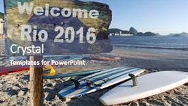  Presentation with welcome to auditor - Slide set with welcome sign to rio de background and a  colored foreground