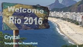  Presentation with rio 2016 - Presentation design featuring welcome sign to rio de background and a  colored foreground