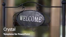  Presentation with welcome - Slide set having welcome sign background and a dark gray colored foreground