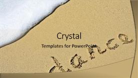  Presentation with beach ball sand dunes - Presentation enhanced with welcome summer - dance hand written background and a coral colored foreground