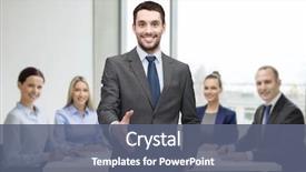  Presentation with handsome - Colorful presentation theme enhanced with welcome team - business and office concept backdrop and a gray colored foreground