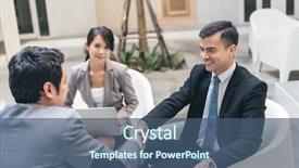  Presentation with hand shake - PPT theme consisting of welcome team - business people shake hand background and a ocean colored foreground