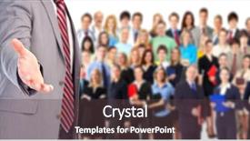  Presentation with young business people - Theme consisting of a wheat field triticum background and a yellow colored foreground