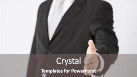  Presentation with get ready - Theme consisting of welcome team - businessman with open hand ready background and a gray colored foreground