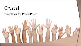  Presentation with human body parts - Colorful PPT theme enhanced with welcome team - gesture and body parts concept backdrop and a white colored foreground
