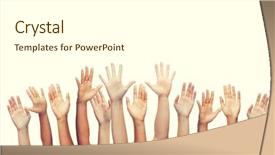  Presentation with human body parts - Presentation design featuring welcome team - gesture and body parts concept background and a white colored foreground