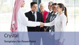  Presentation with islamic - Amazing presentation design having welcome team - group of professional businesspeople welcoming backdrop and a teal colored foreground