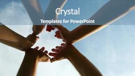  Presentation with team hands - Slides featuring welcome team - sky and hands background and a teal colored foreground