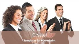  Presentation with young business woman smile show - Slides consisting of welcome team - young smiling business woman background and a  colored foreground